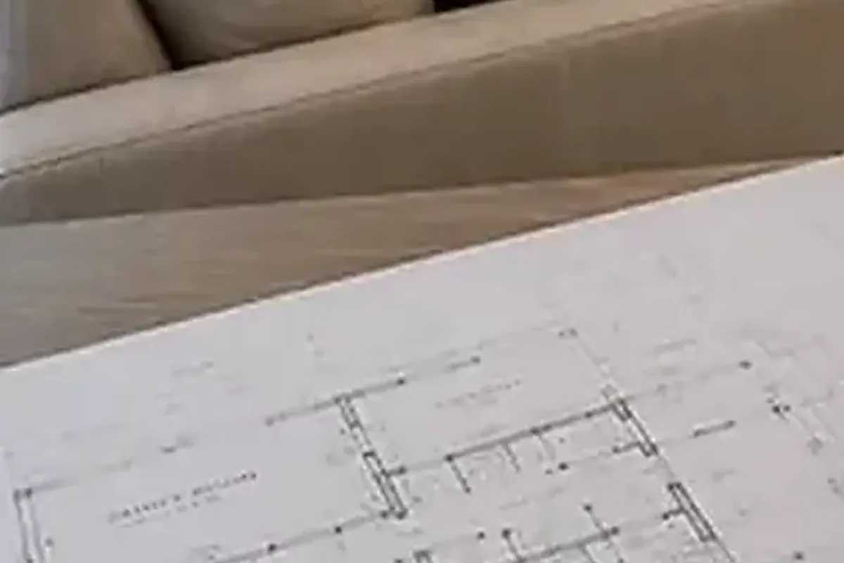 Architectural floor plans laid out for a permit submittal — architectural rendering